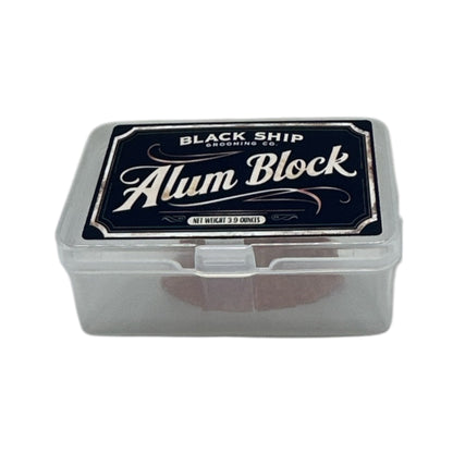 Black Ship 3.9 oz Alum Block in Plastic Case - Black Ship Grooming Co.